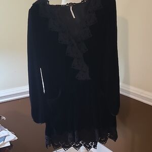Free People Black Lace Detail Top
